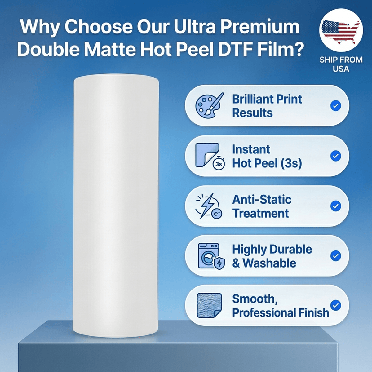Lancelot New Premium Hot Peel DTF Transfer Film Roll - 13" x 328ft - Lancelot US DTF Printer Official Store