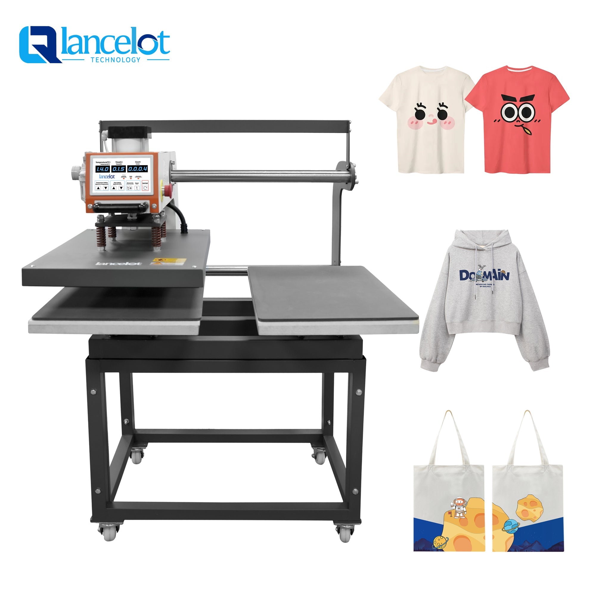 Lancelot 16x24 Pneumatic Sliding Dual Platen Heat Press Machine