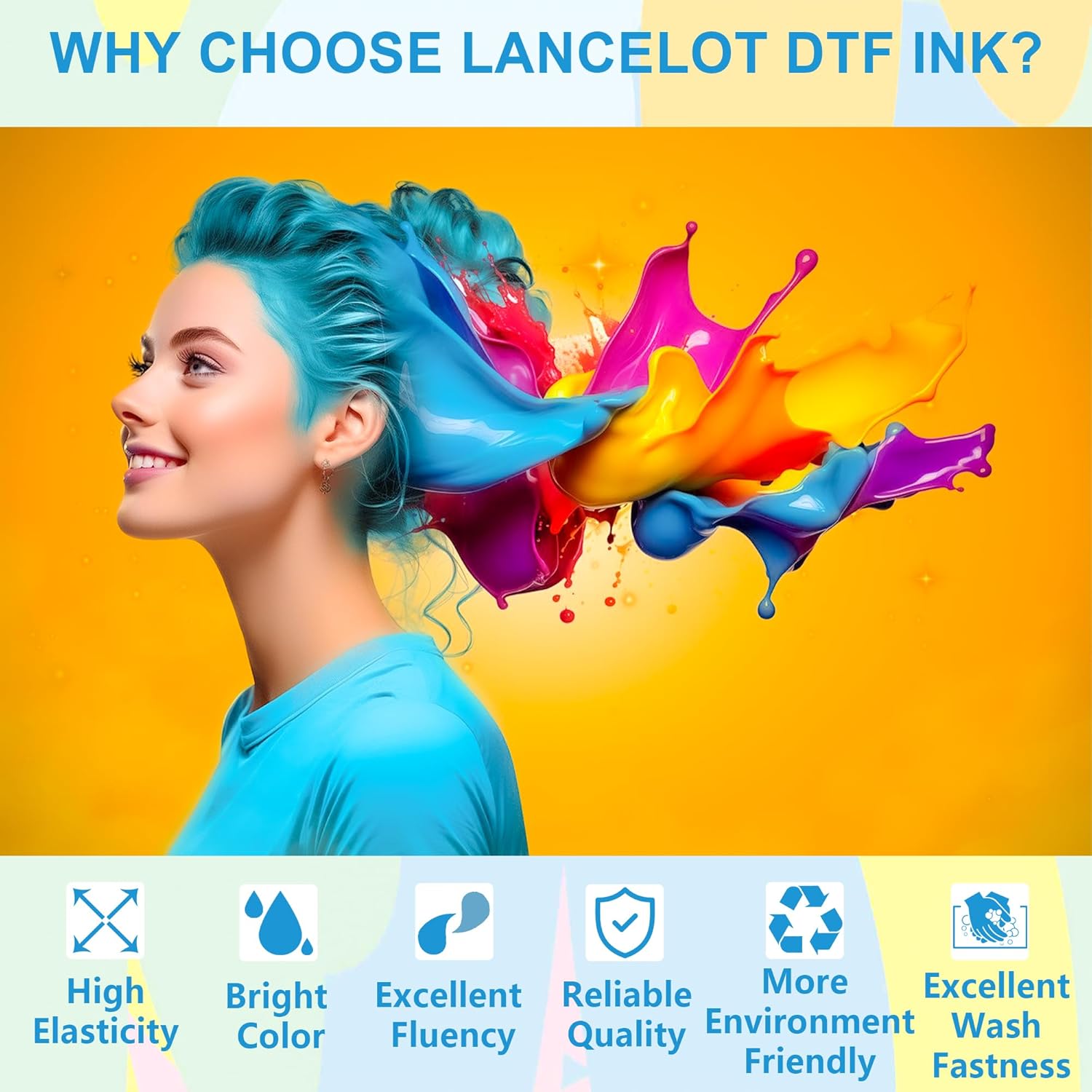 Lancelot Premium White DTF Ink Set (500ml x 2) | High-Opacity Film Transfer Ink