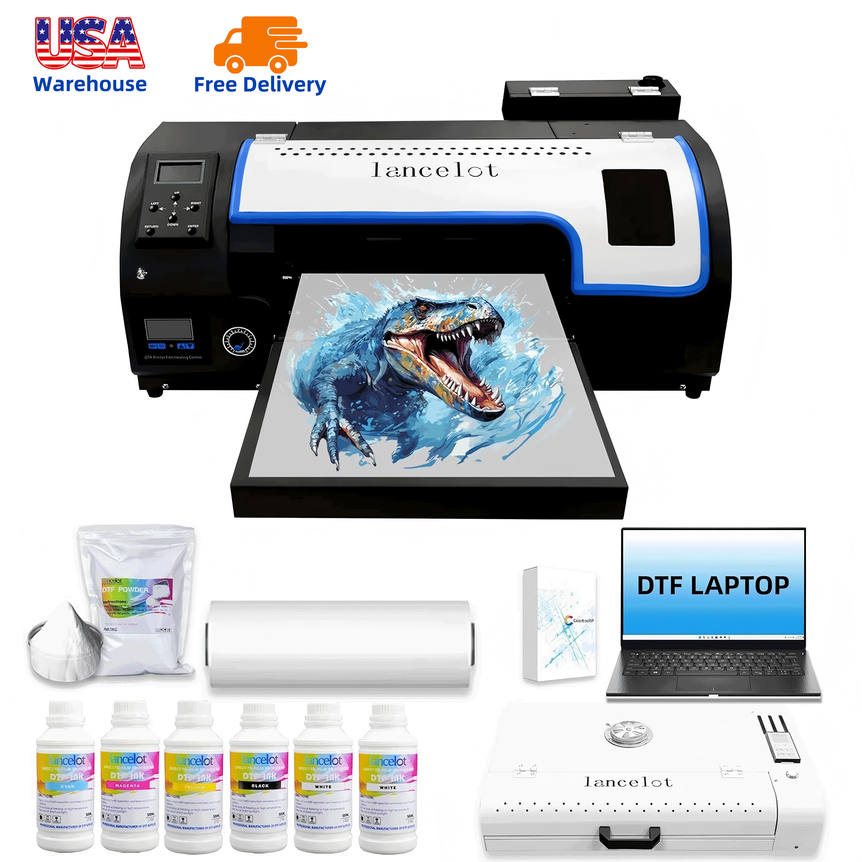 Lancelot M1630 PRO A3 DTF Printer Bundle Laptop& Oven
