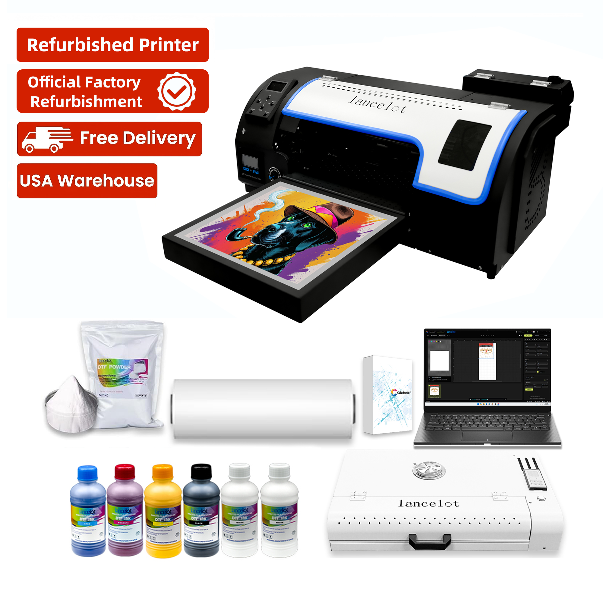 Lancelot M1630 PRO A3 Used DTF Printer Bundle Laptop& Oven（Refurbished Printer）