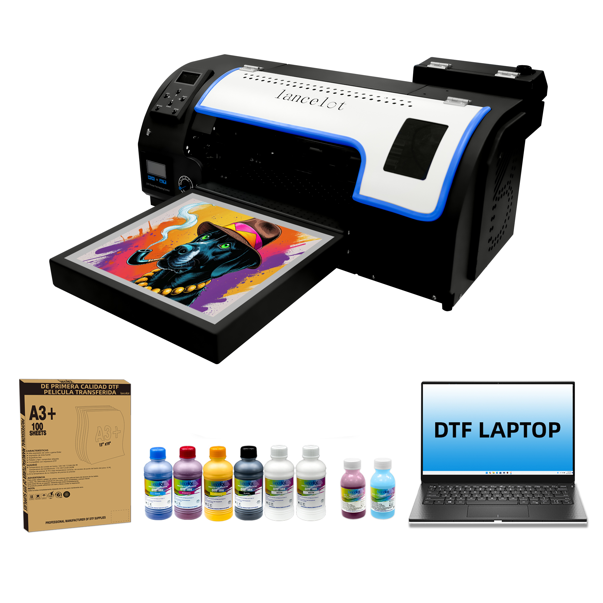 Lancelot M1630 PRO A3 DTF Printer Bundle&Laptop
