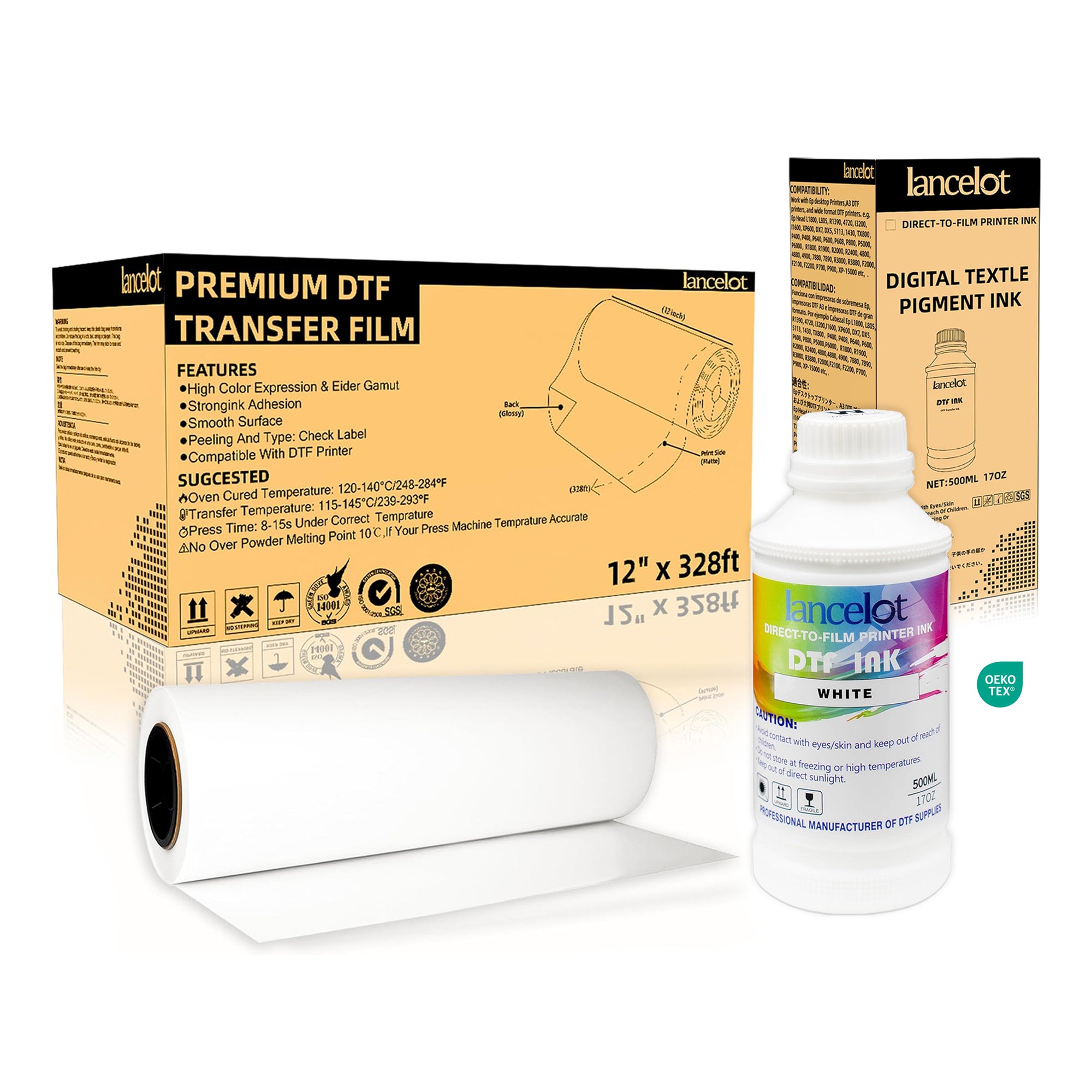 Lancelot 500 ML White Ink DTF Ink +Pet Film For Dtf Printer Heat Transfer Tshirt - Lancelot US DTF Printer Official Store