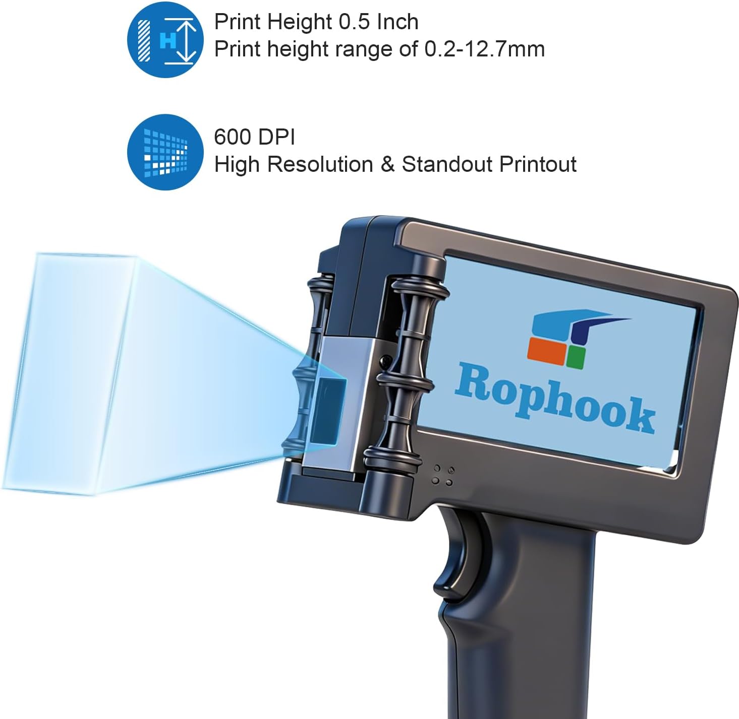 Handheld Inkjet Printer - Portable 0.5" Batch Coding Machine with Quick-Dry Waterproof Ink Cartridge for Labels, Logos & Expiration Dates