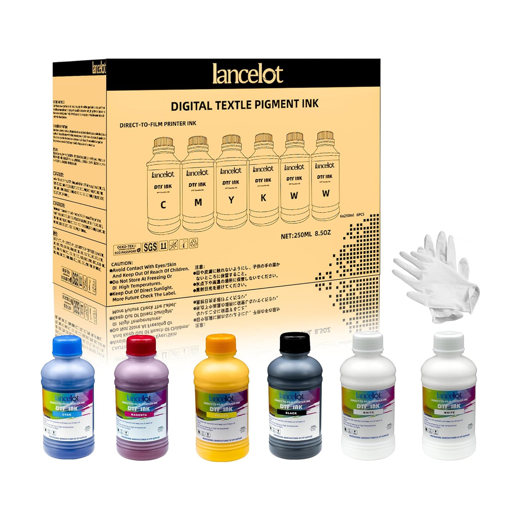 Lancelot DTF Ink 250ML-Vibrant & Durable Pet Film Transfer Ink for DTF Printer - lancelotus