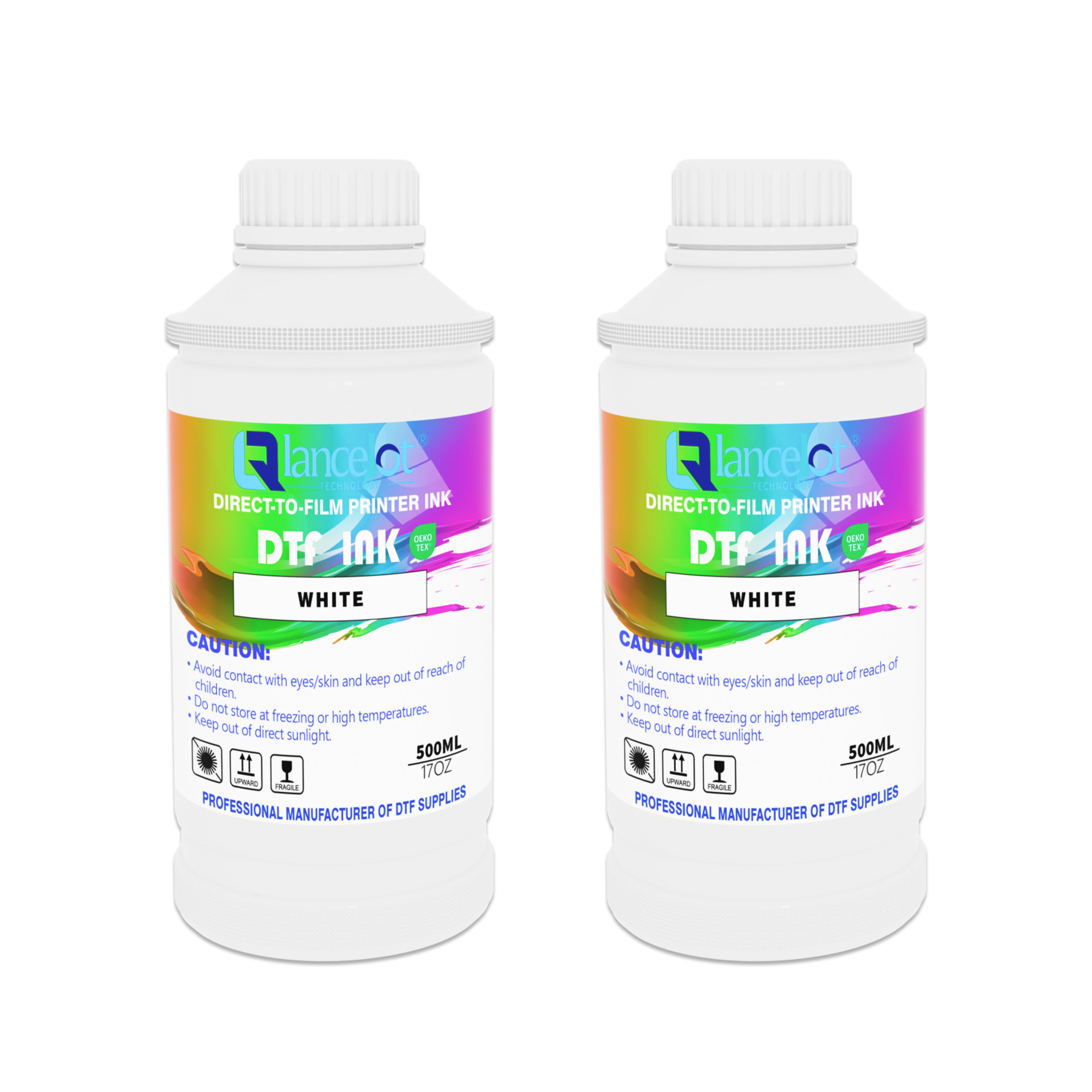 Lancelot Premium White DTF Ink Set (500ml x 2) | High-Opacity Film Transfer Ink - lancelotus