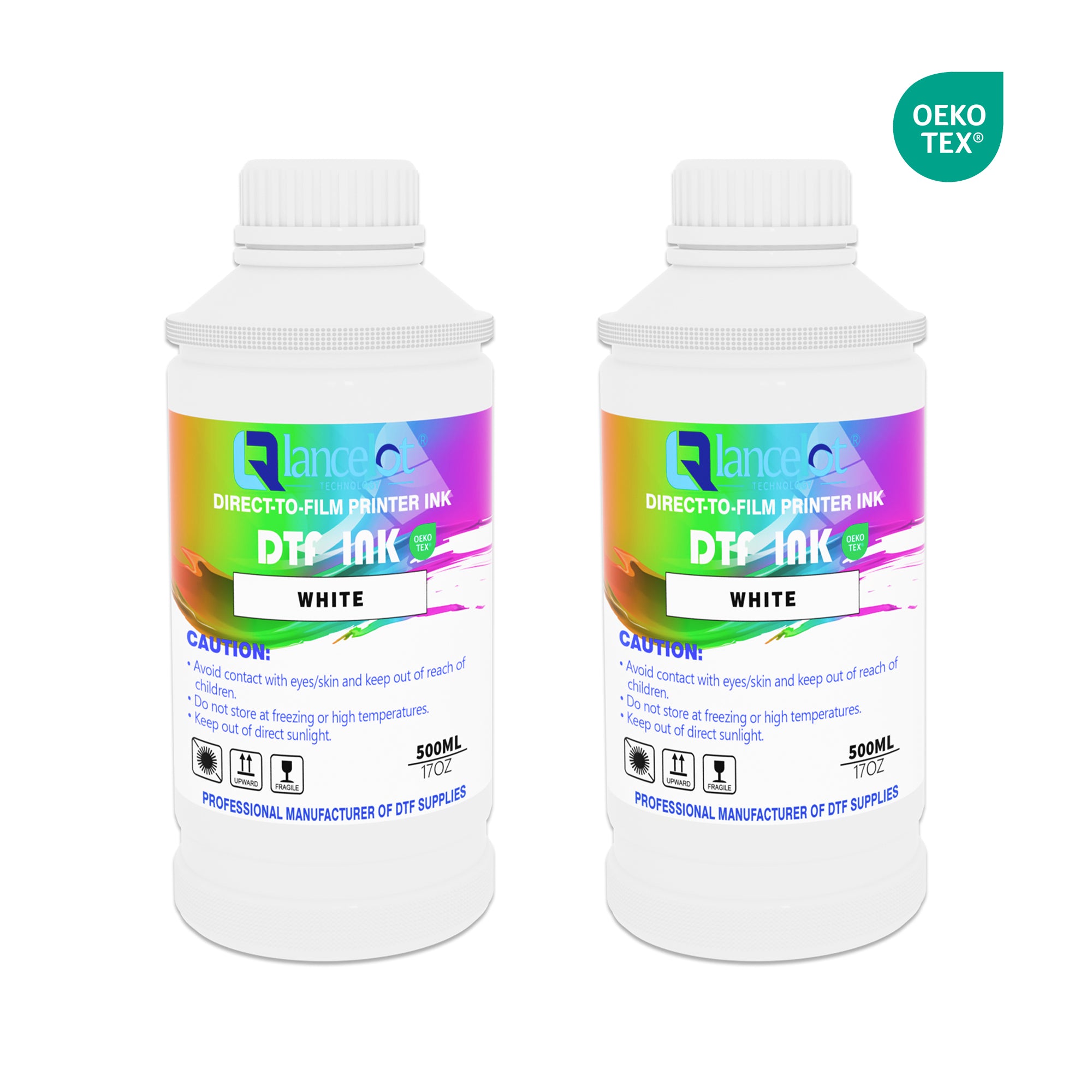 Lancelot Premium White DTF Ink Set (500ml x 2) | High-Opacity Film Transfer Ink - Lancelot US DTF Printer Official Store